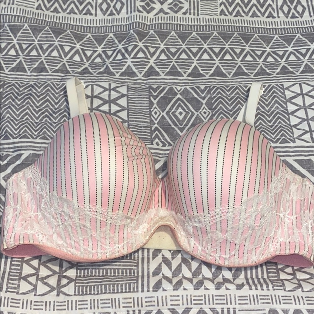 Pink striped bra